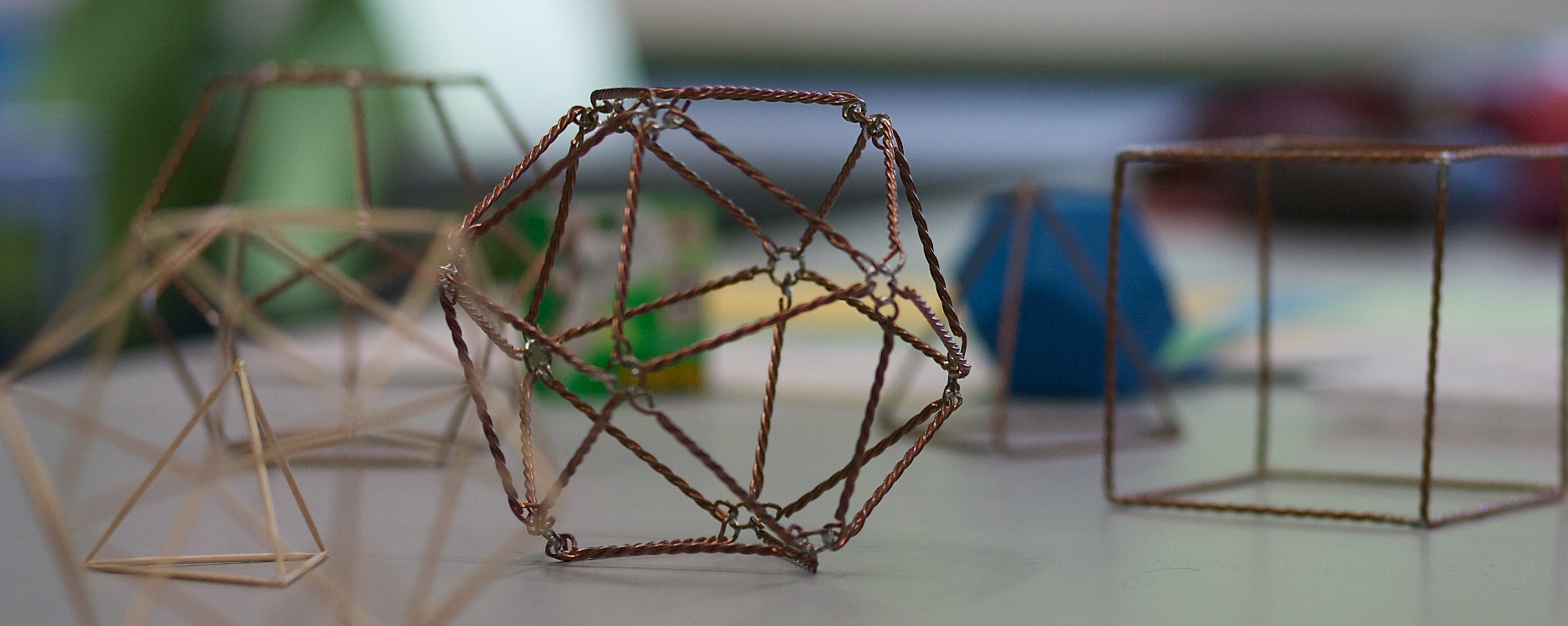 Geometric forms on a table