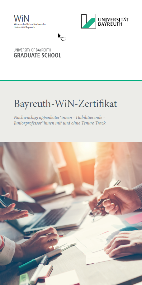 Deckblatt der Kurzbroschüre für das Bayreuth WiN-Zertifikat